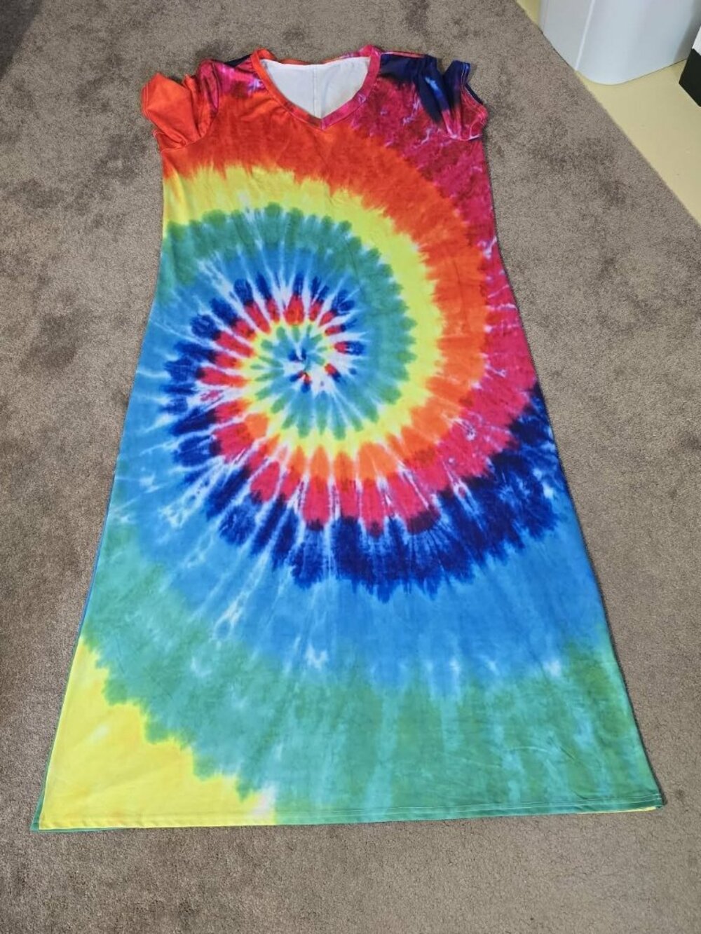 Dress – Long – Tie-Dyed w Capped Sleeves – Size XXL